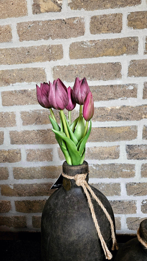 Real touch tulpen 25 cm Paars - Brynxz Bloemen en Boeketten