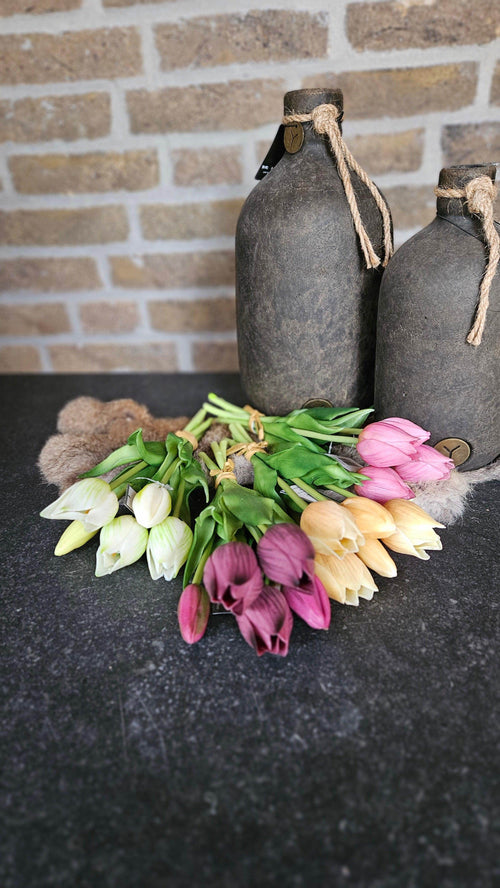 Real Touch Tulpen 25 cm Champagne - Brynxz Bloemen en Boeketten