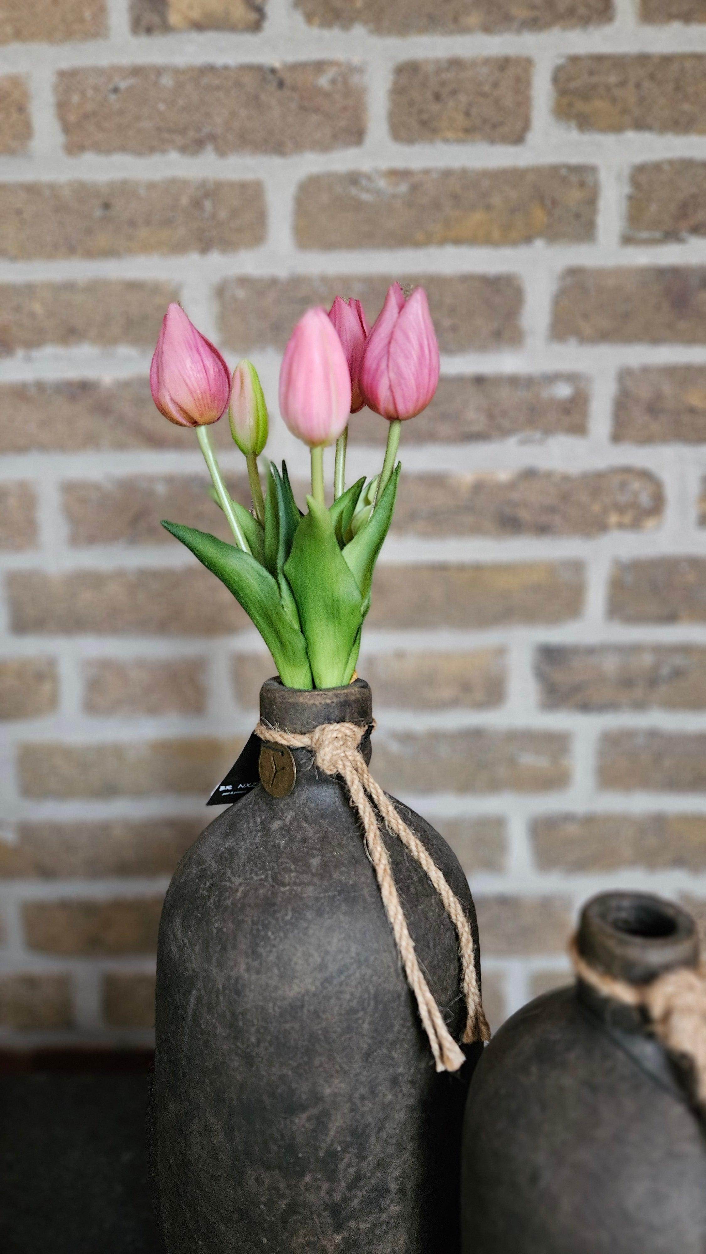 Real Touch Tulpen 25 cm Roze - Brynxz Bloemen en Boeketten