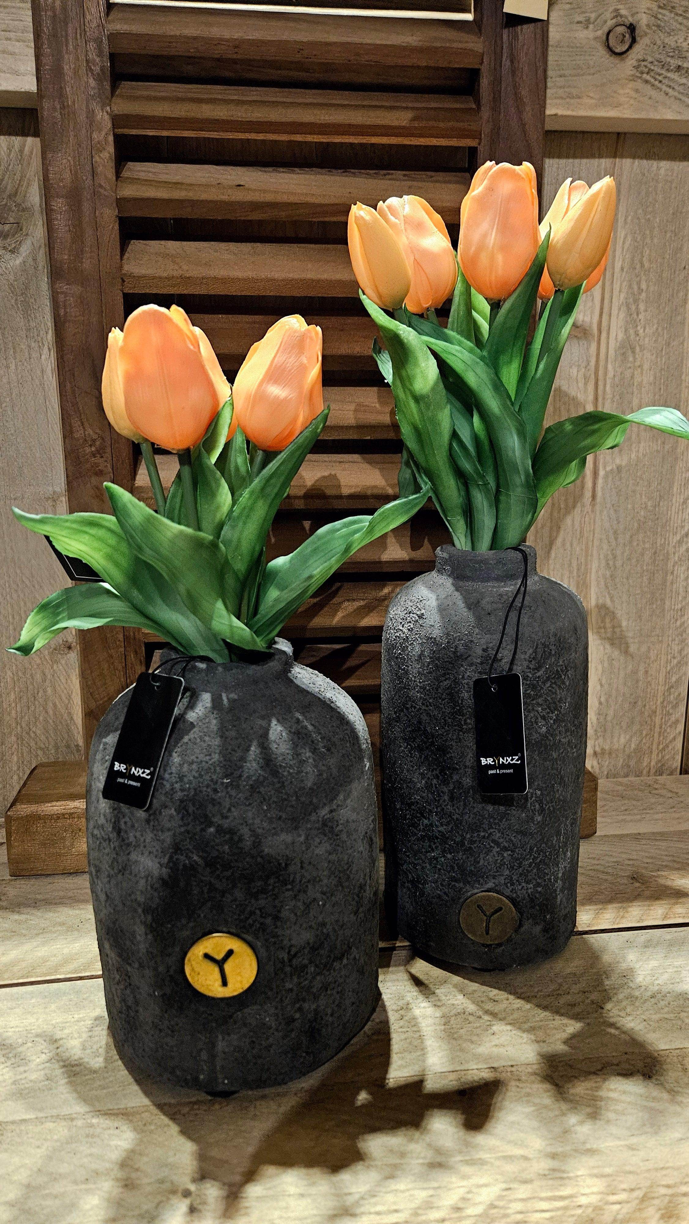 Real Touch Tulpen 30 cm Zalm - Brynxz Bloemen en Boeketten
