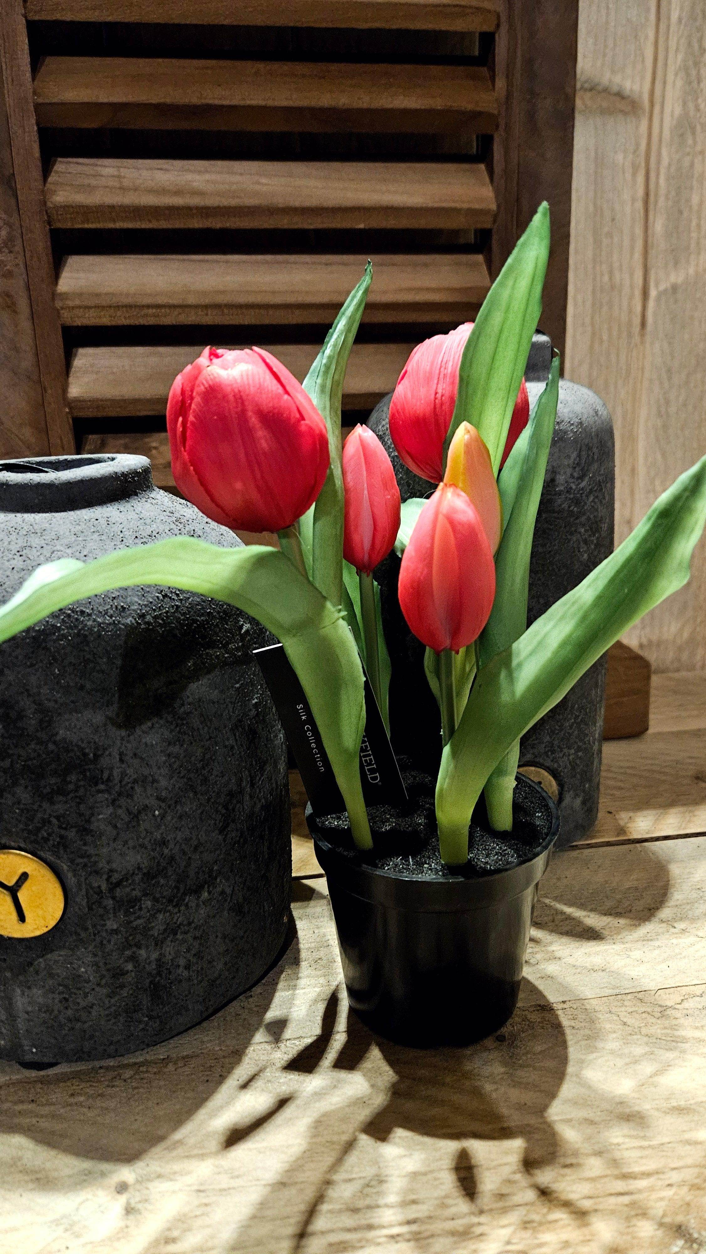 Real Touch Tulpen in pot - Brynxz Bloemen en Boeketten
