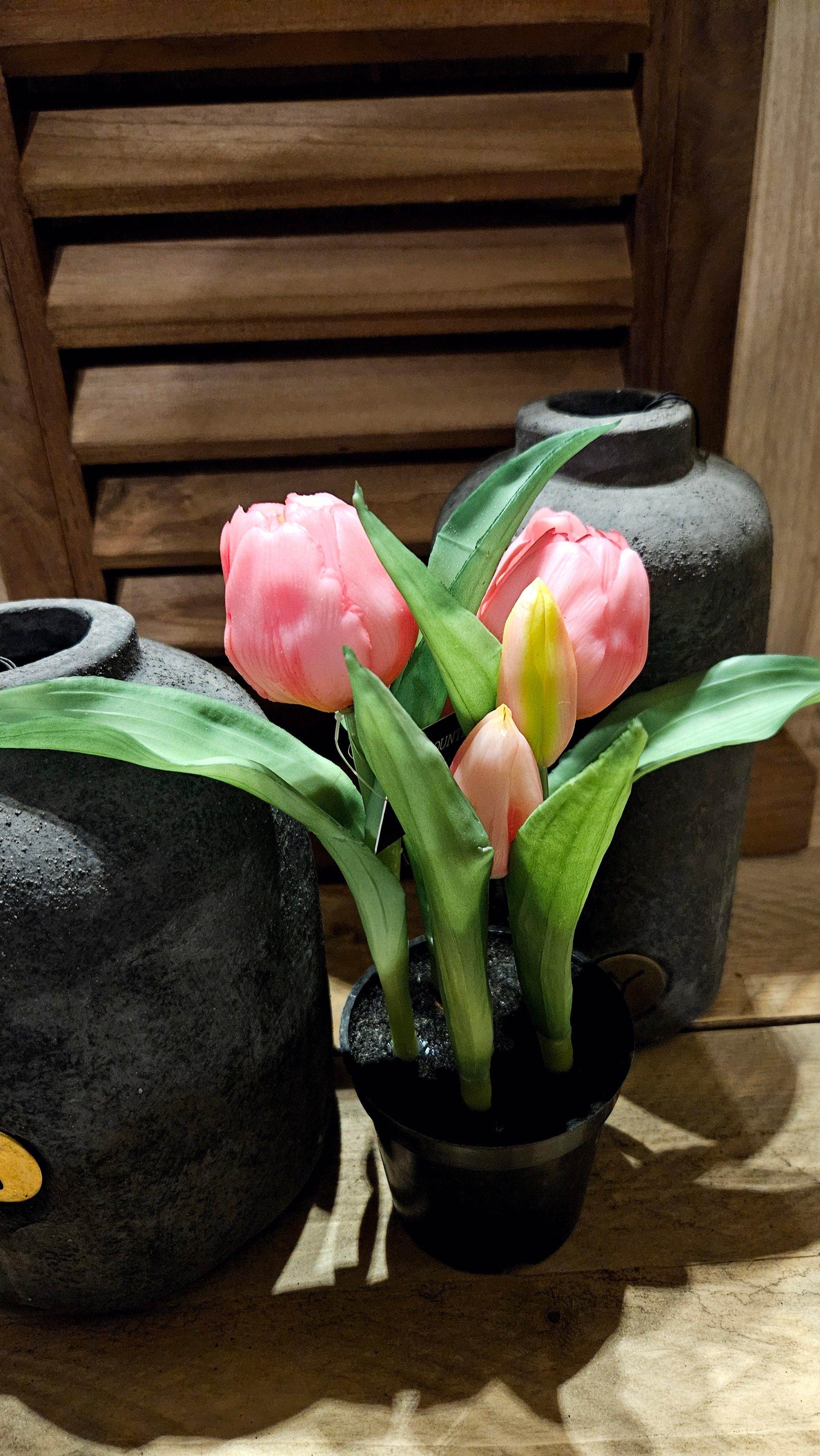 Real Touch Tulpen in pot - Brynxz Bloemen en Boeketten