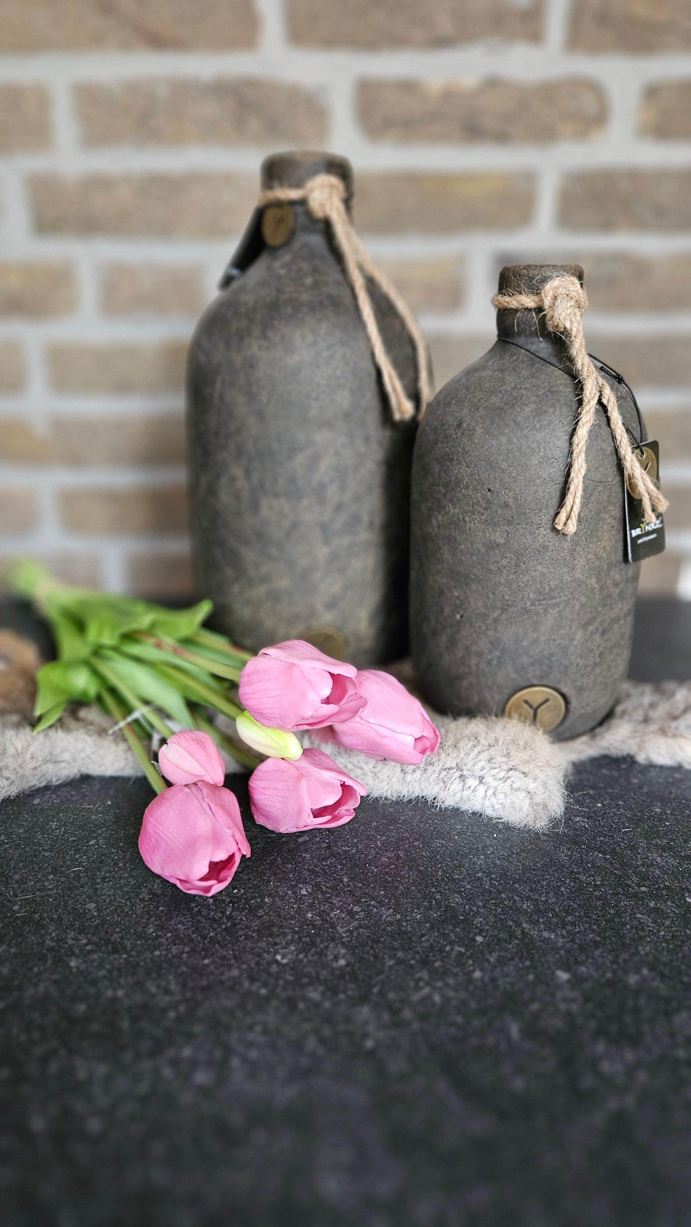 Real Touch Tulpen 46 cm Donker Roze - Brynxz Bloemen en Boeketten